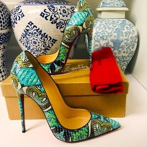 Christian Louboutin Python Heels Womens 8.5 Designer Luxury High Stiletto Pumps